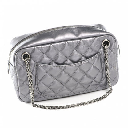 Chanel Metallic Aged Calfskin Quilted Medium Reissue Camera Case Dark Silver 3 of 7