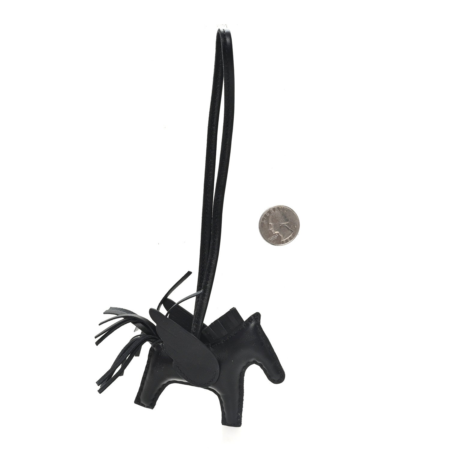 Hermes Milo Lambskin Grigri Rodeo Pegase Horse Bag Charm PM So Black 2 of 5