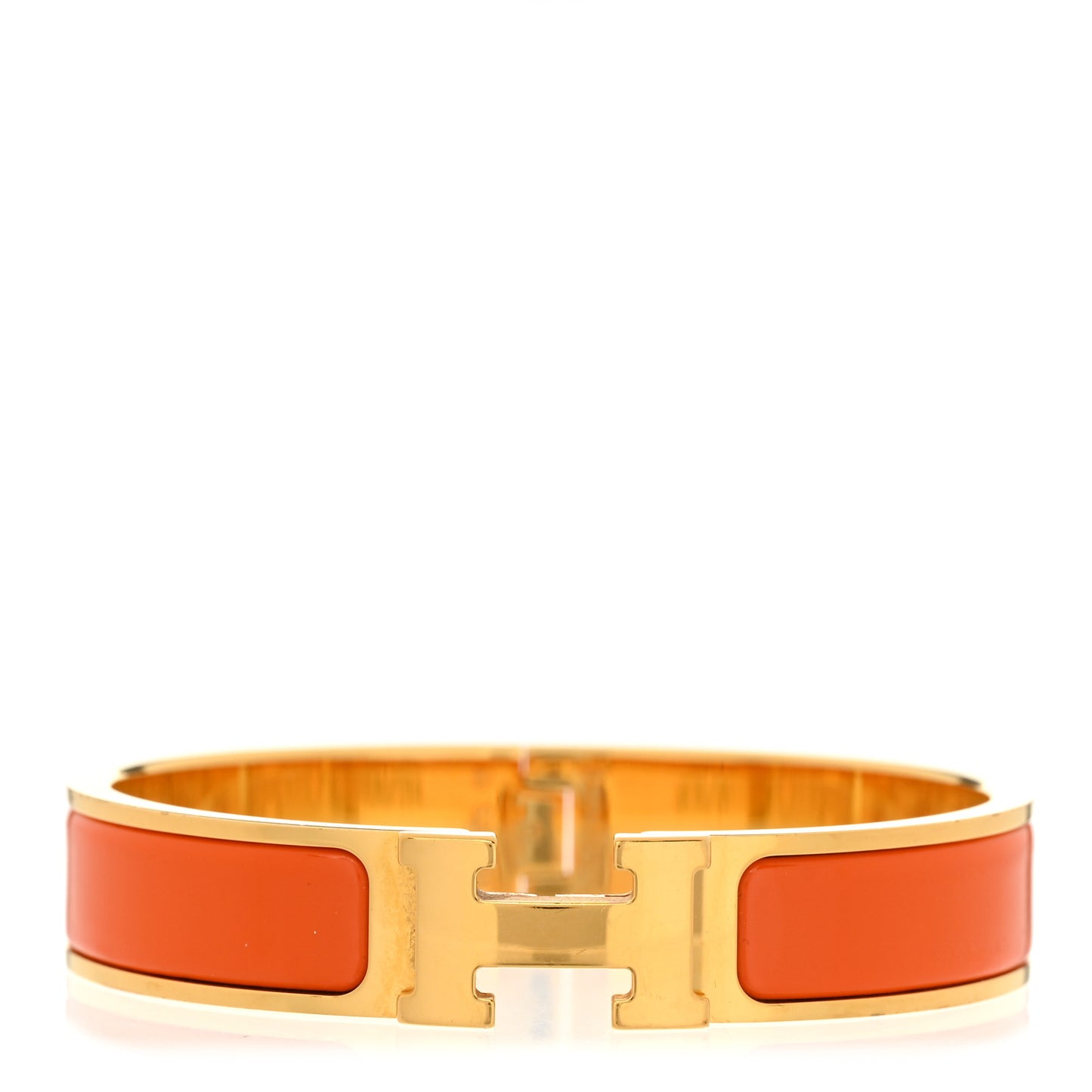 Enamel Narrow Clic Clac H Bracelet PM Orange