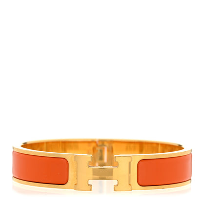 Hermes Enamel Narrow Clic Clac H Bracelet PM Orange 1 of 5