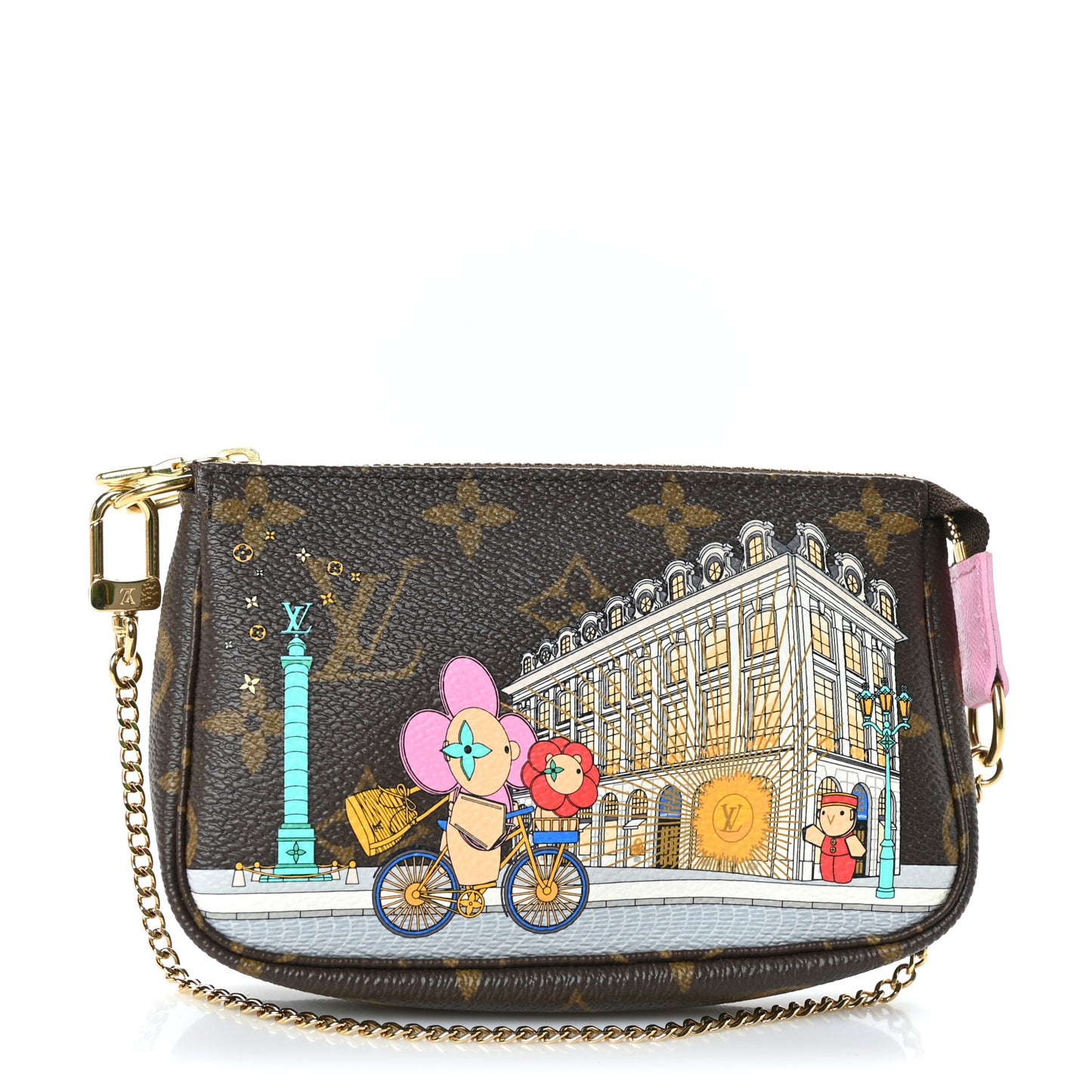 Monogram 2022 Christmas Animation Paris Mini Pochette Accessories Pink