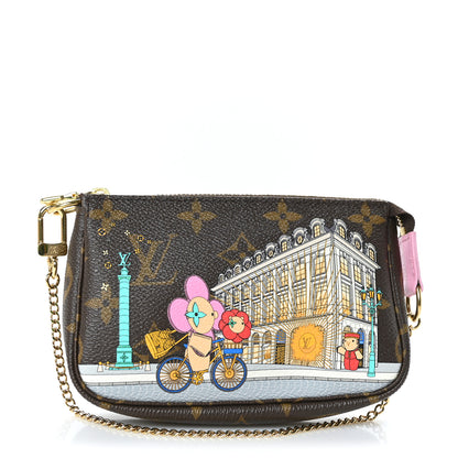 Louis Vuitton Monogram 2022 Christmas Animation Paris Mini Pochette Accessories Pink 1 of 8