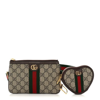 Gucci GG Supreme Monogram Web Ophidia Utility Belt Bag 75 30 Beige Ebony New Acero 1 of 10