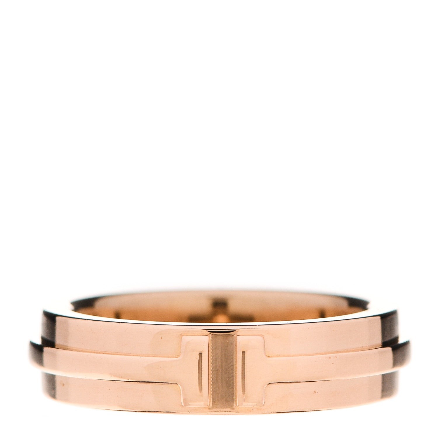 Tiffany 18K Rose Gold T Two Narrow Ring 46 3.75 1 of 5