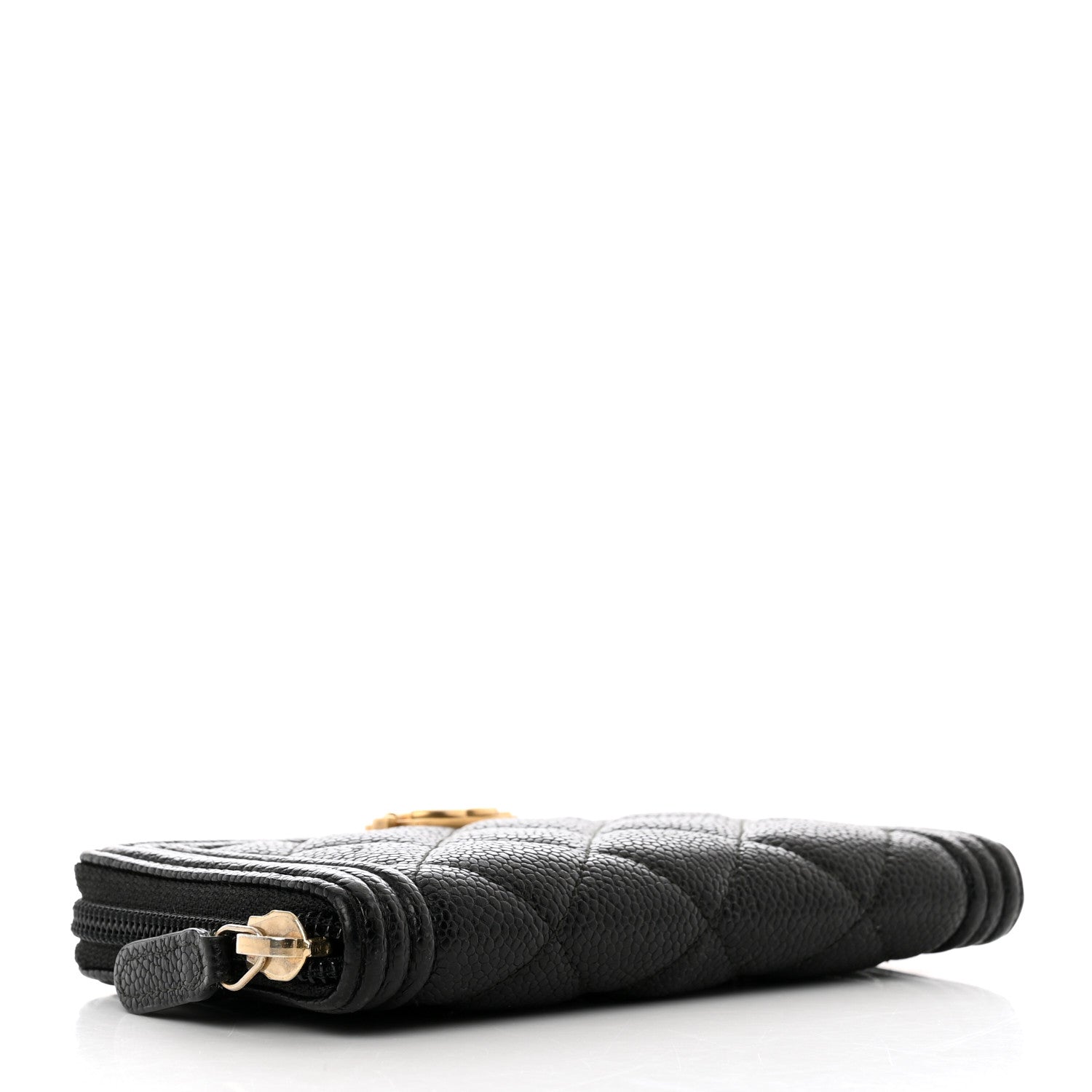 Chanel Caviar Quilted Small Boy Zip Around Wallet Black 4 of 9