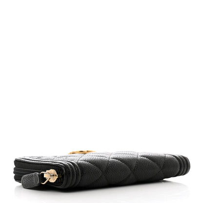 Chanel Caviar Quilted Small Boy Zip Around Wallet Black 4 of 9