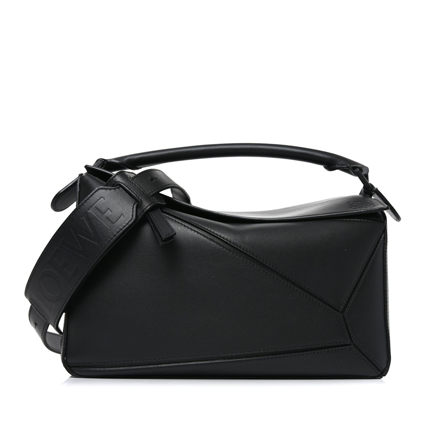 Calfskin Medium Puzzle Bag Black