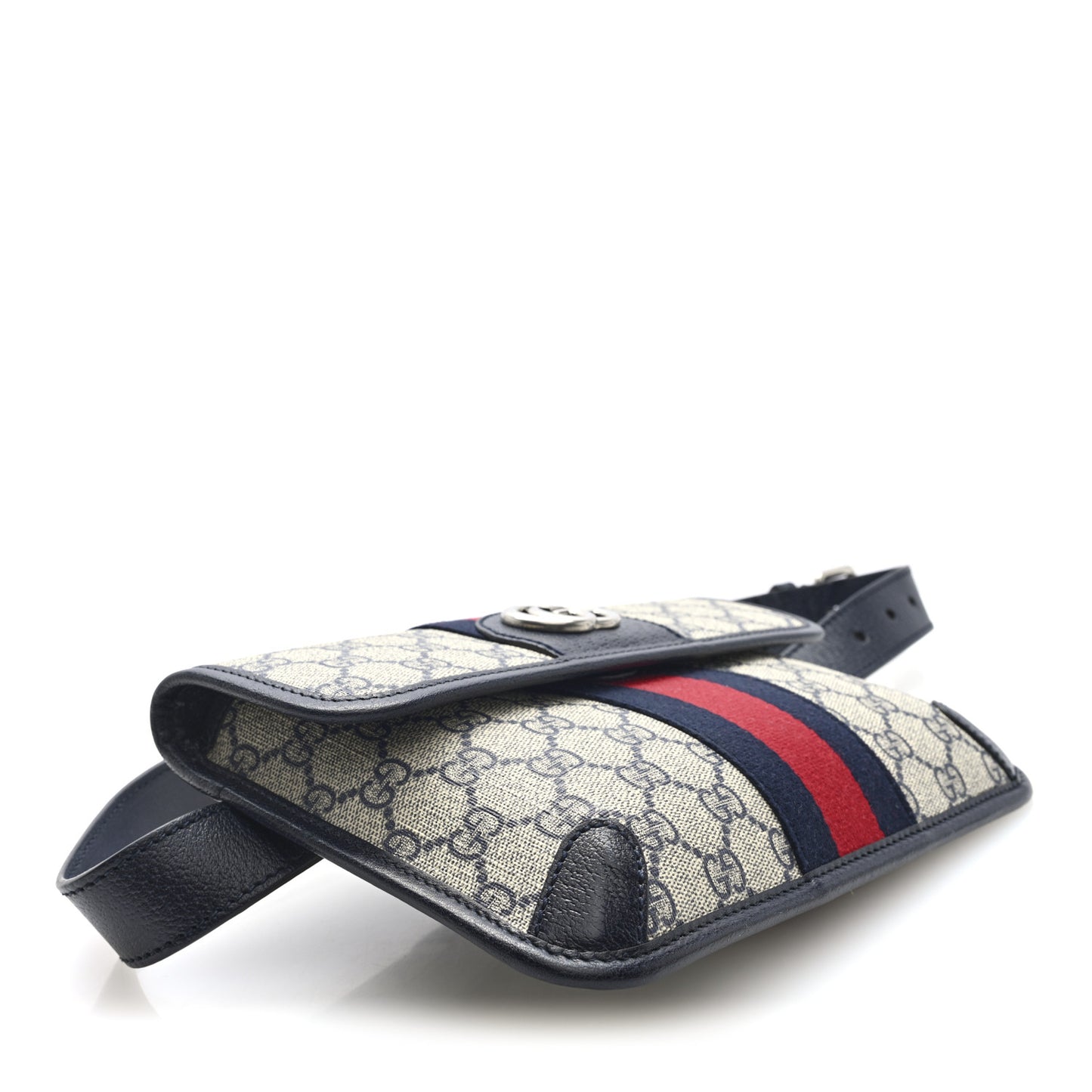 GG Supreme Monogram Web Small Ophidia Belt Bag 90 36 Beige Navy