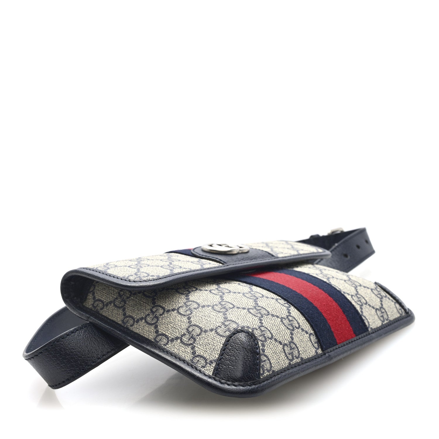 Gucci GG Supreme Monogram Web Small Ophidia Belt Bag 90 36 Beige Navy 4 of 10