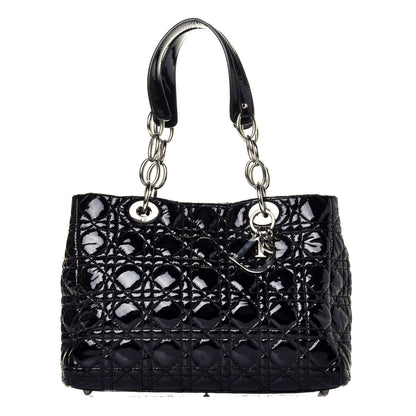 Christian Dior Patent Cannage Small Dior Soft Shopping Tote Black 1 of 8
