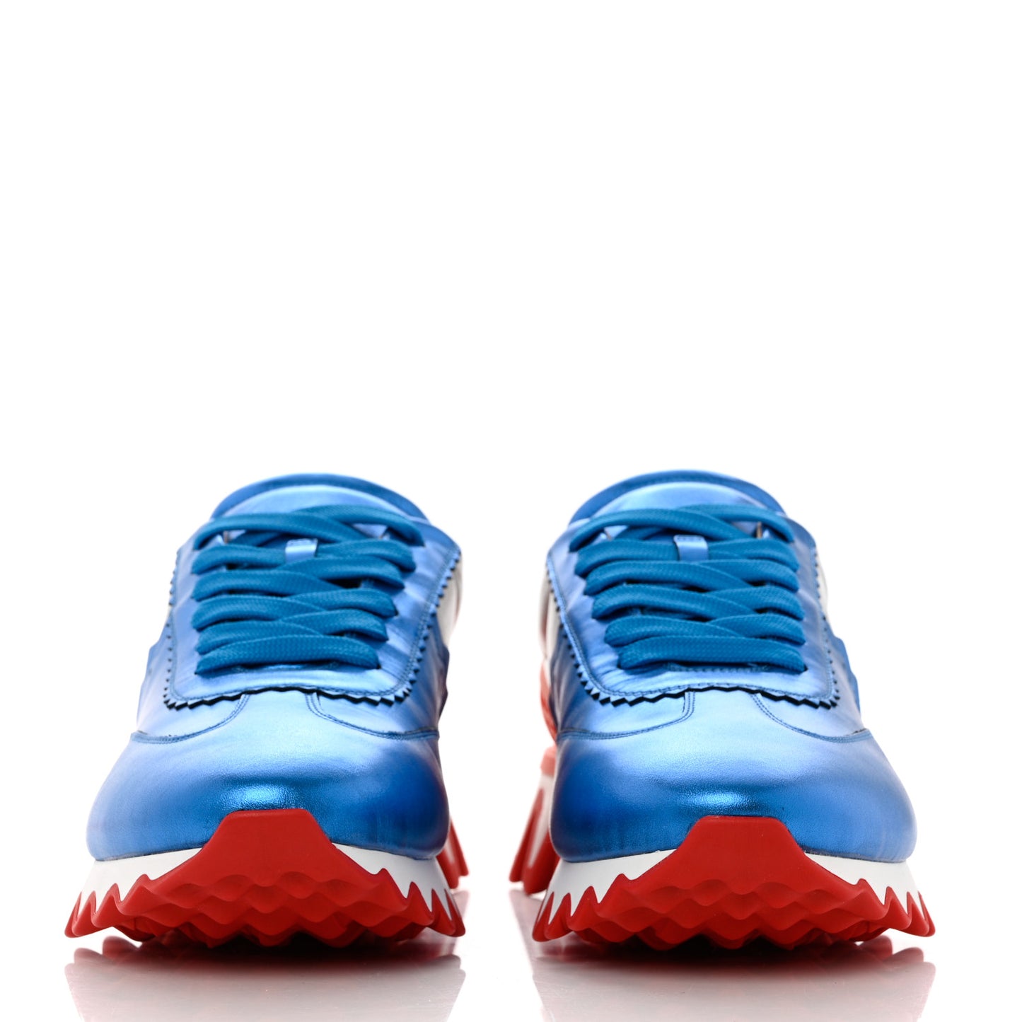 Laminated Nappa Neoprene Calfskin Mens Loubishark Sneakers 44 Multicolor