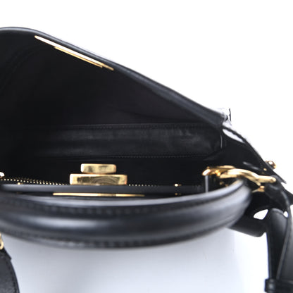 Fendi Vitello Seta Shiny Nappa Medium Peekaboo Iconic Satchel Black 5 of 11