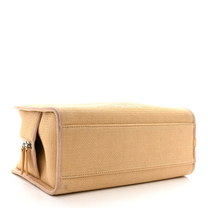 Chanel Canvas Deauville Bowling Bag Beige 4 of 12