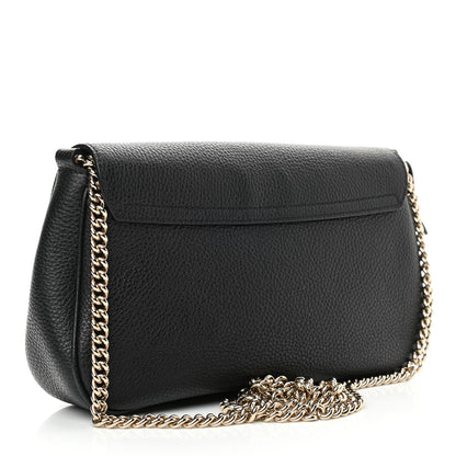 Gucci Pebbled Calfskin Medium Soho Flap Crossbody Black 3 of 10