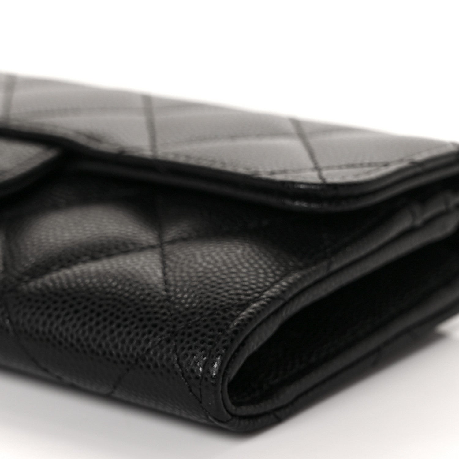 Chanel Caviar Quilted Medium Gusset Flap Wallet Black 10 of 11
