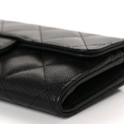Chanel Caviar Quilted Medium Gusset Flap Wallet Black 10 of 11