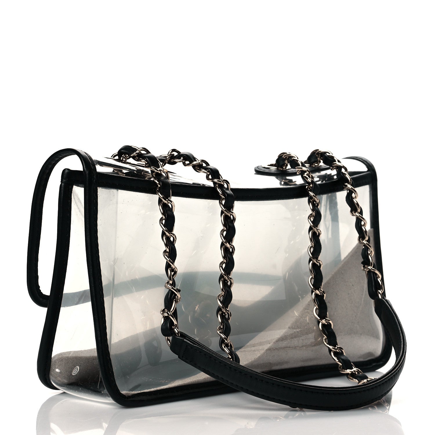 Chanel Lambskin PVC Medium Coco Sand Flap Black 3 of 10