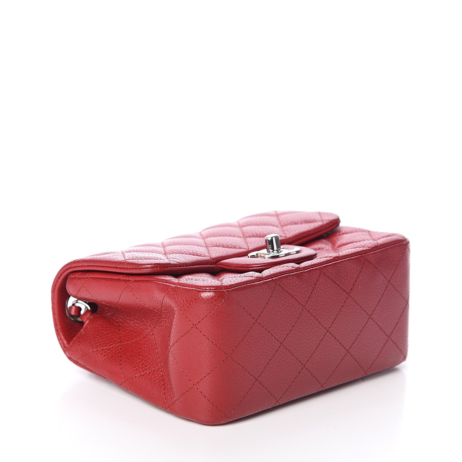 Chanel Caviar Quilted Mini Square Flap Red 3 of 7
