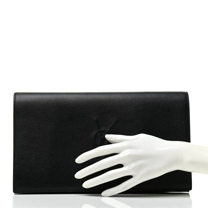 Saint Laurent Calfskin Monogram Large Belle De Jour Clutch Black 2 of 7