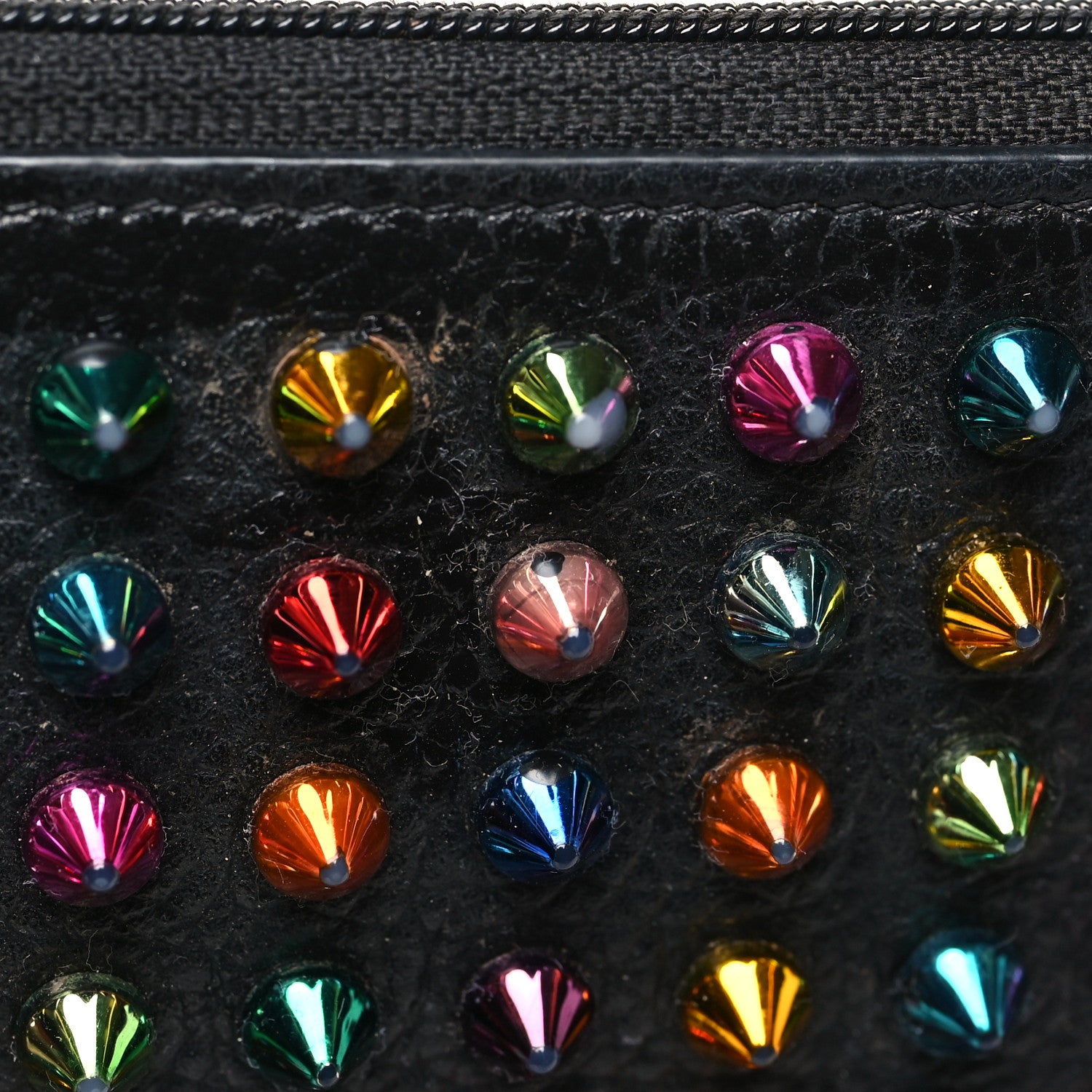 Christian Louboutin Calfskin Spikes Loubilab Crossbody Bag Black
