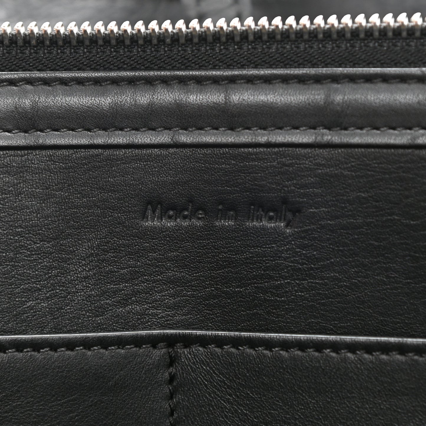 Baby Grained Calfskin Medium Tri-Fold Bag Black