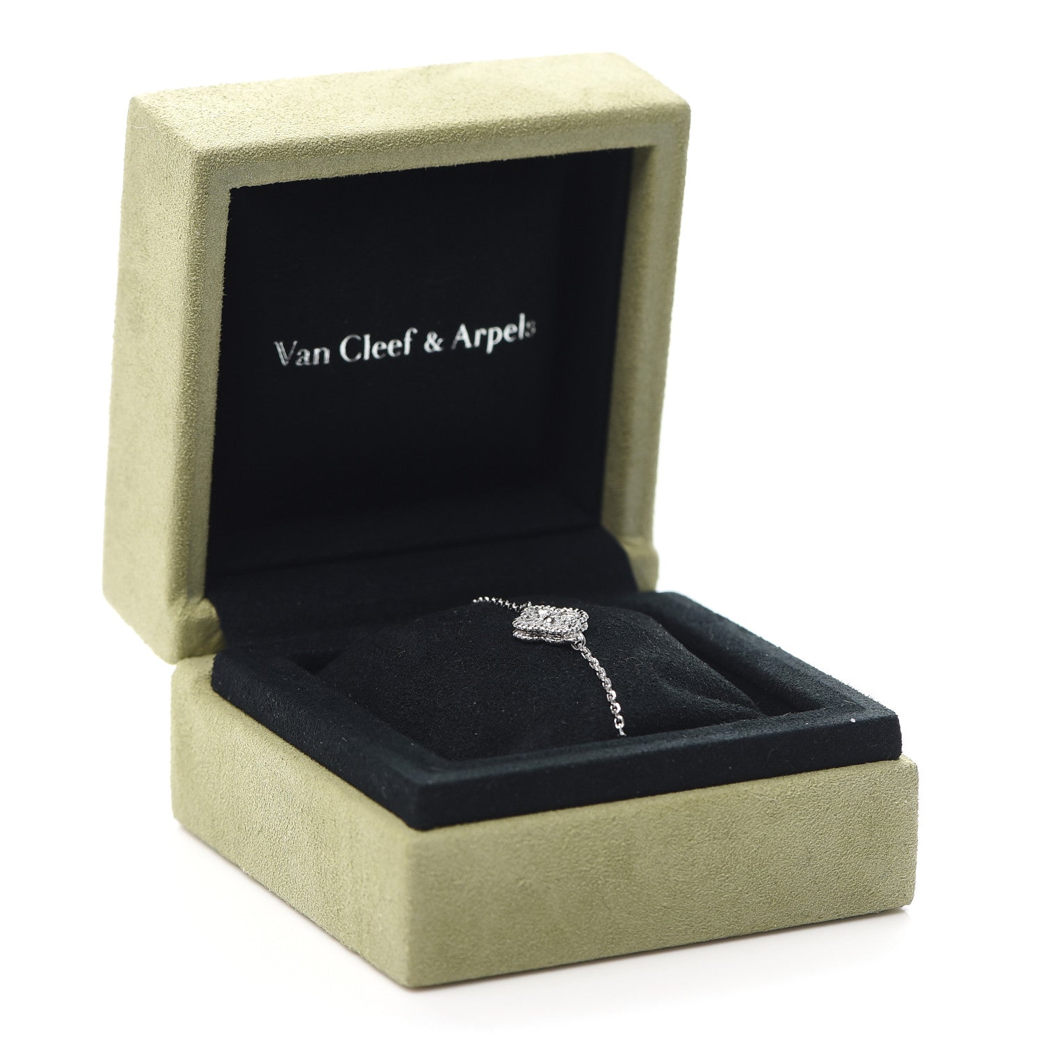 Van Cleef & Arpels 18K White Gold Diamond Sweet Alhambra Bracelet 8 of 8