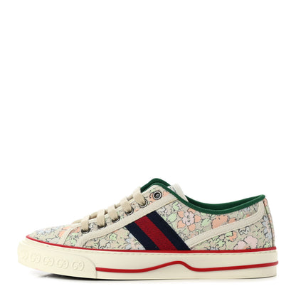 Gucci X LIBERTY OF LONDON Canvas Web Tracy Print Womens 1977 Tennis Sneakers 36 Mint Peach Mystic White 1 of 8