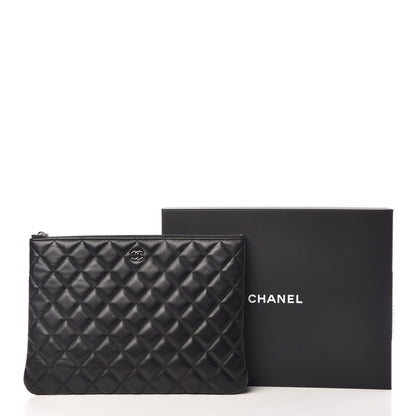 Chanel Lambskin Quilted Medium Cosmetic Case Black 9 of 9