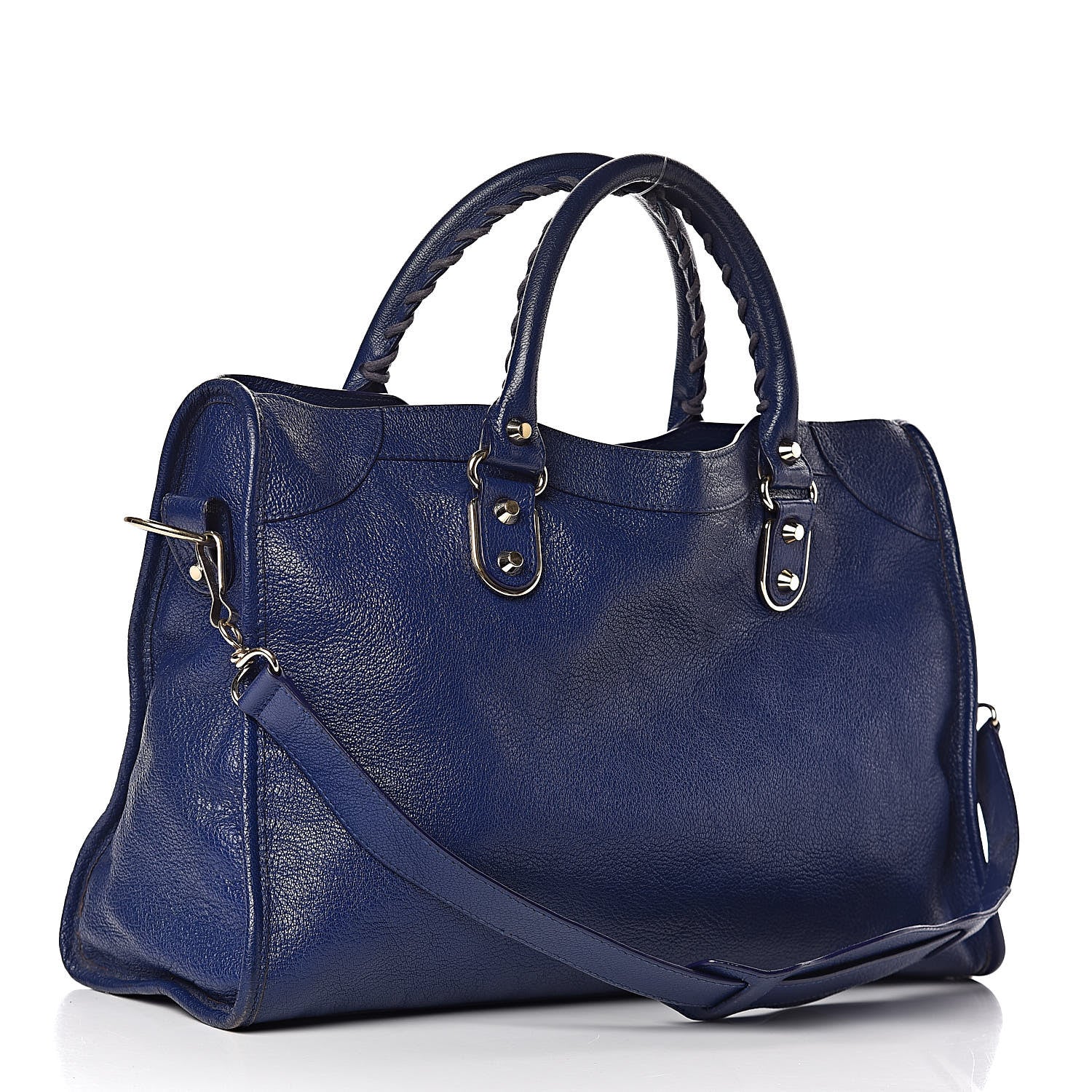 Balenciaga Chevre Gold Metallic Edge Hardware City Bleu Roi 3 of 13