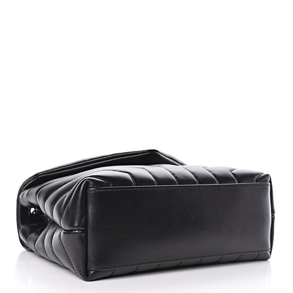 Saint Laurent Calfskin Y Quilted Monogram Small Loulou Chain Satchel Black 4 of 10