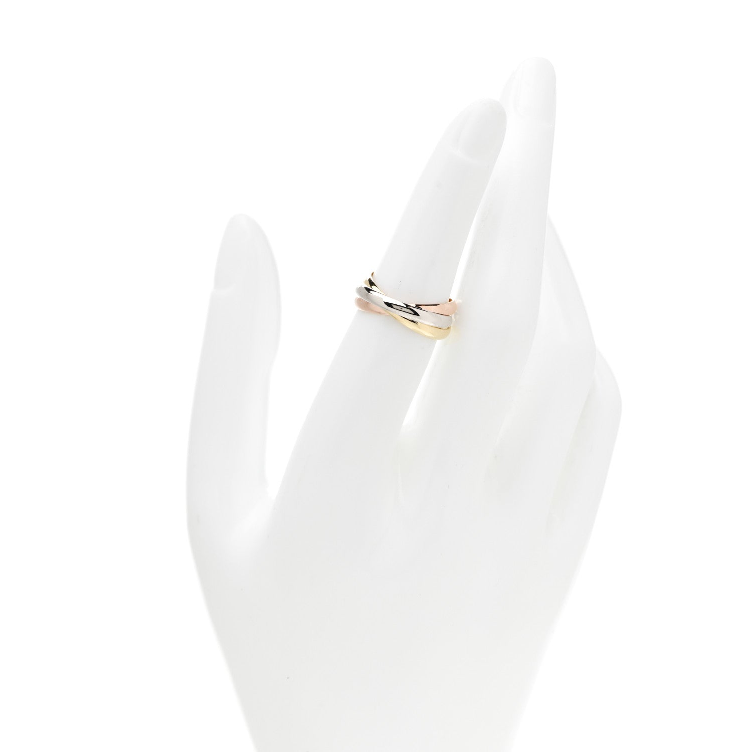 Cartier 18K Pink Yellow White Gold Small Trinity Ring 51 5.75 2 of 6
