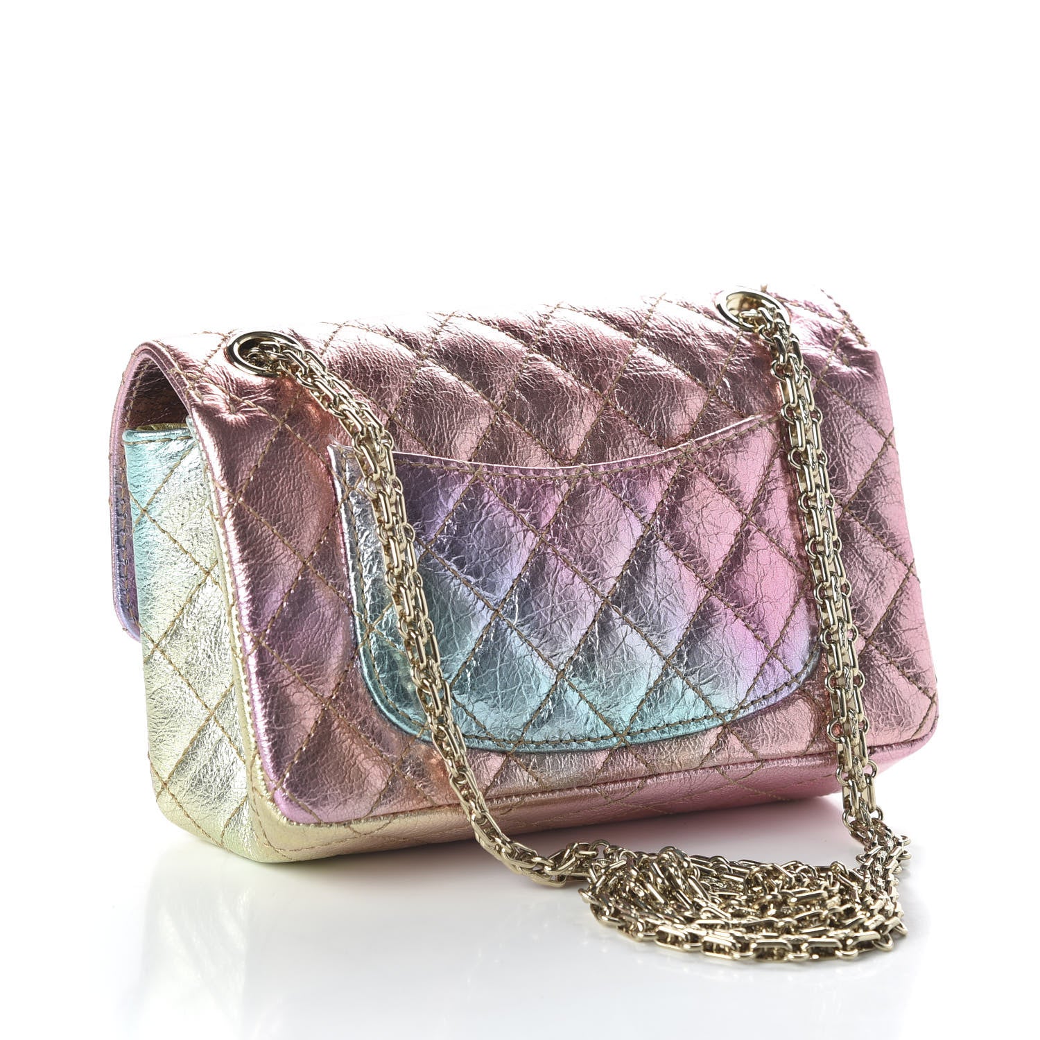 Chanel Metallic Goatskin Quilted Mini 2.55 Reissue Flap Multicolor 3 of 11