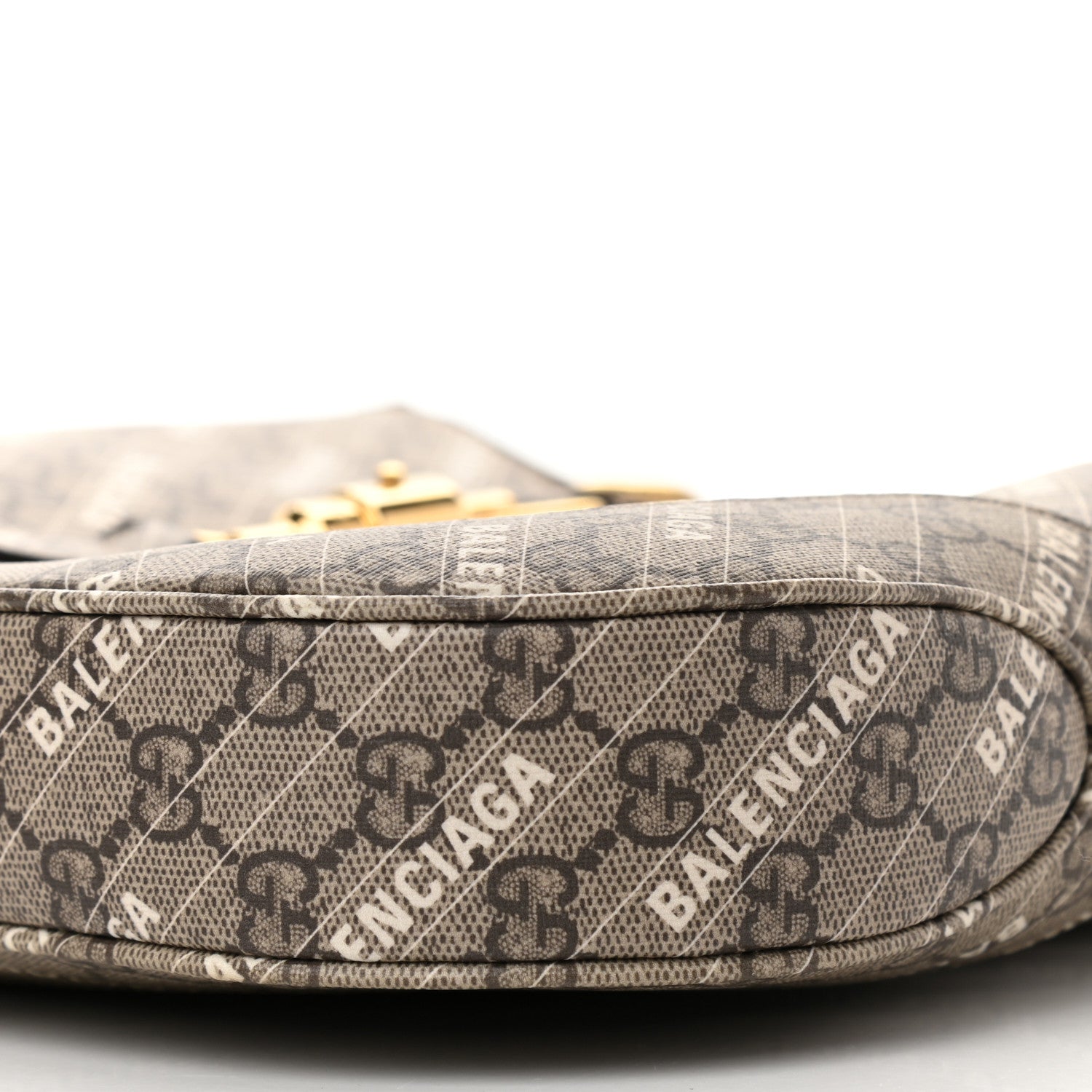 Gucci X BALENCIAGA GG Supreme Monogram Logo Print Medium Jackie 1961 Hobo Beige Ebony 11 of 11
