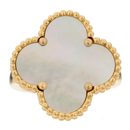 Van Cleef & Arpels 18K Yellow Gold Mother of Pearl Magic Alhambra Ring 52 6 1 of 6