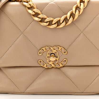 Chanel Lambskin Quilted Medium Chanel 19 Flap Dark Beige 8 of 11
