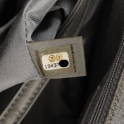Chanel Metallic Calfskin Quilted Large Boy Flap Dark Silver 8 of 8