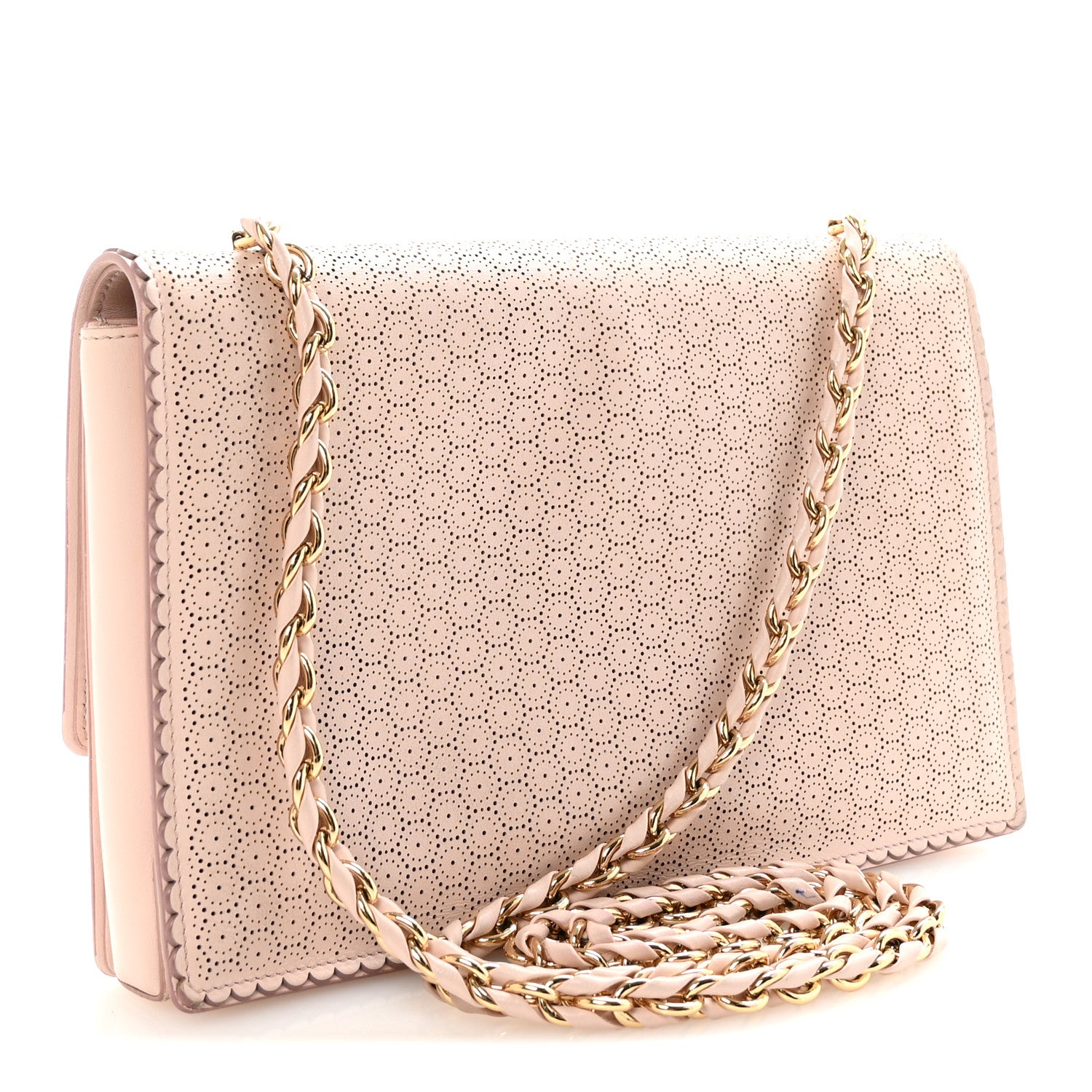 Salvatore Ferragamo Perforated Calfskin Ginny Bow Crossbody Bag Light Pink 3 of 9
