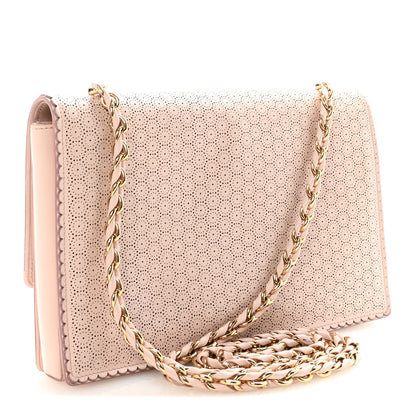 Salvatore Ferragamo Perforated Calfskin Ginny Bow Crossbody Bag Light Pink 3 of 9