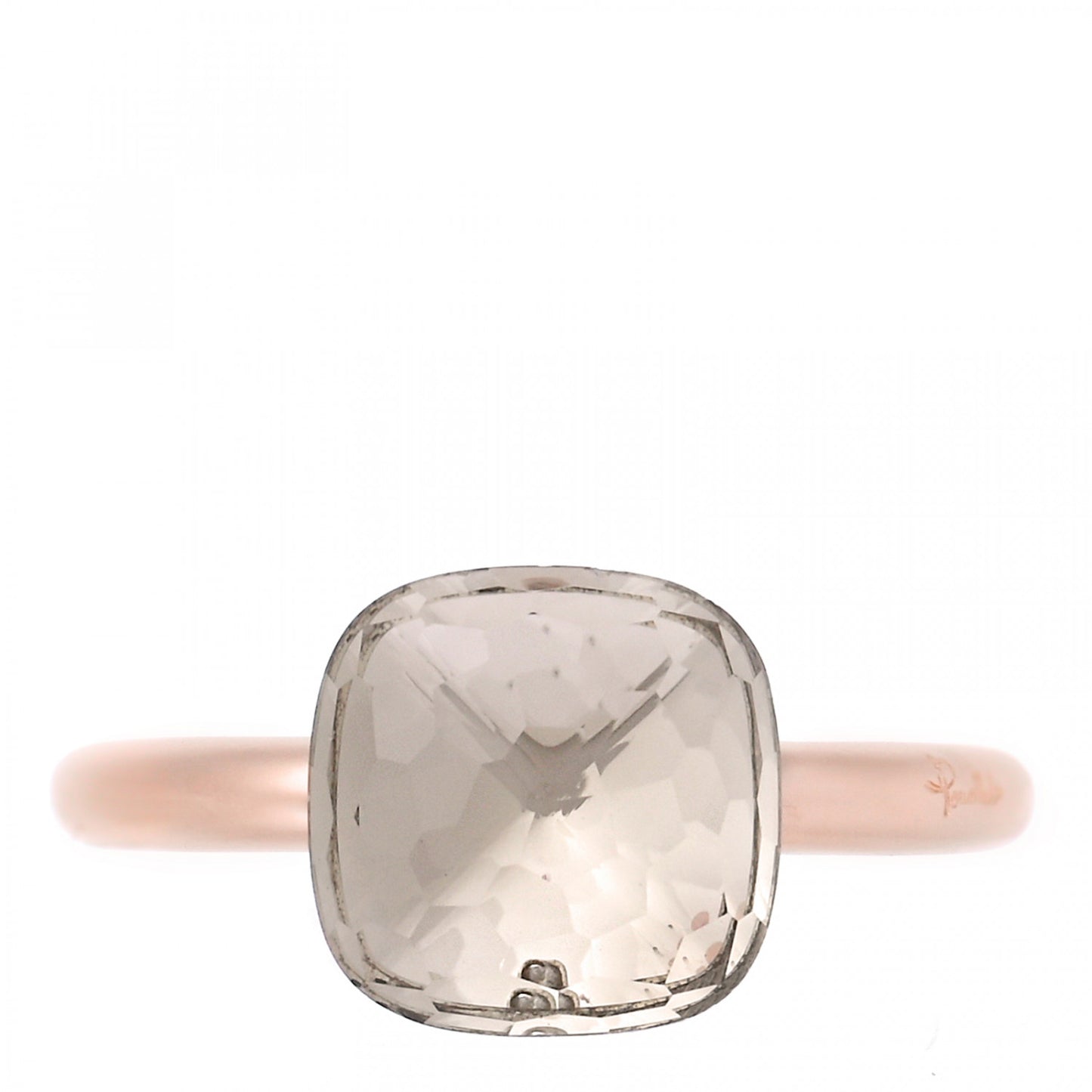 18K Rose Gold White Topaz Classic Nudo Ring 54 6.75