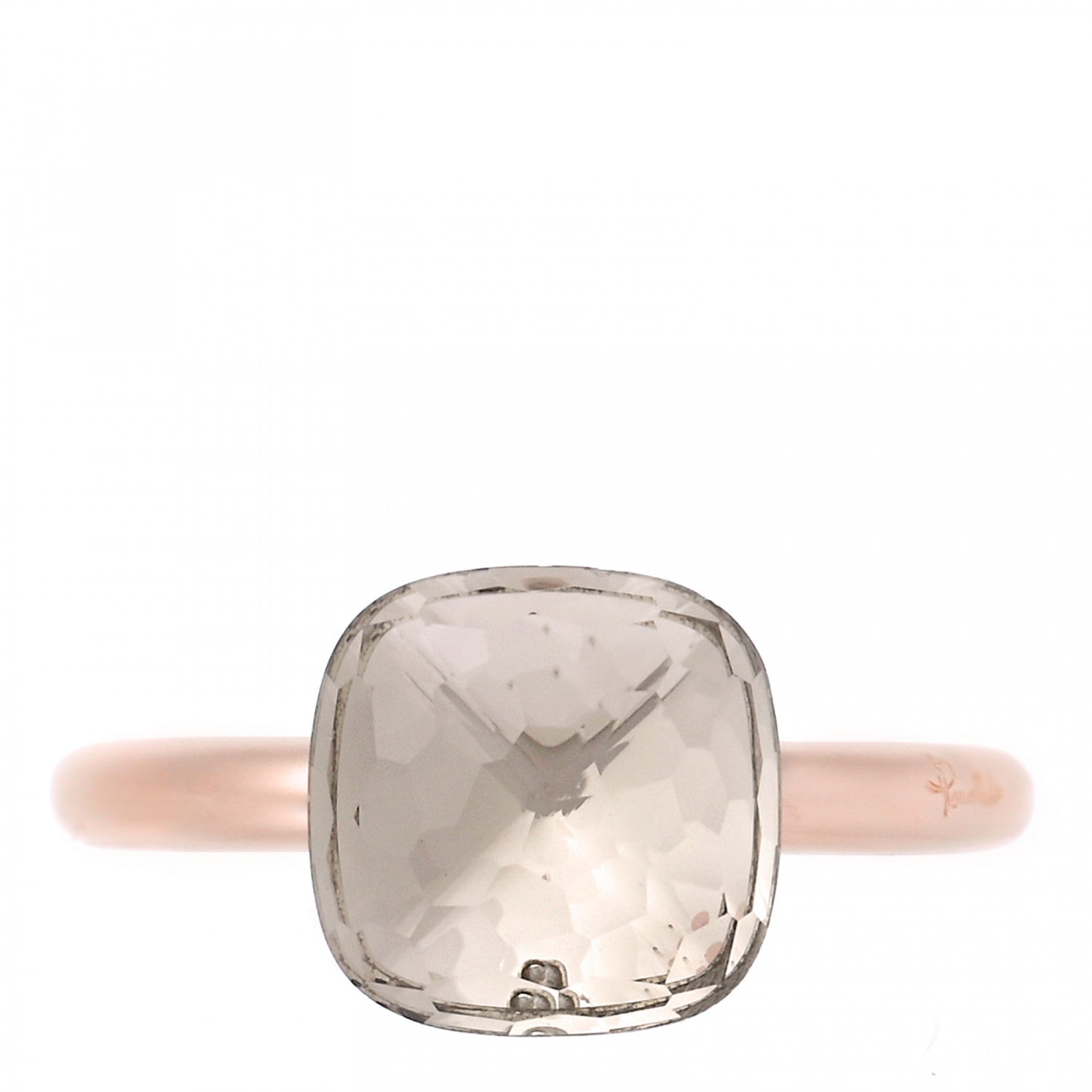Pomellato 18K Rose Gold White Topaz Classic Nudo Ring 54 6.75 1 of 6