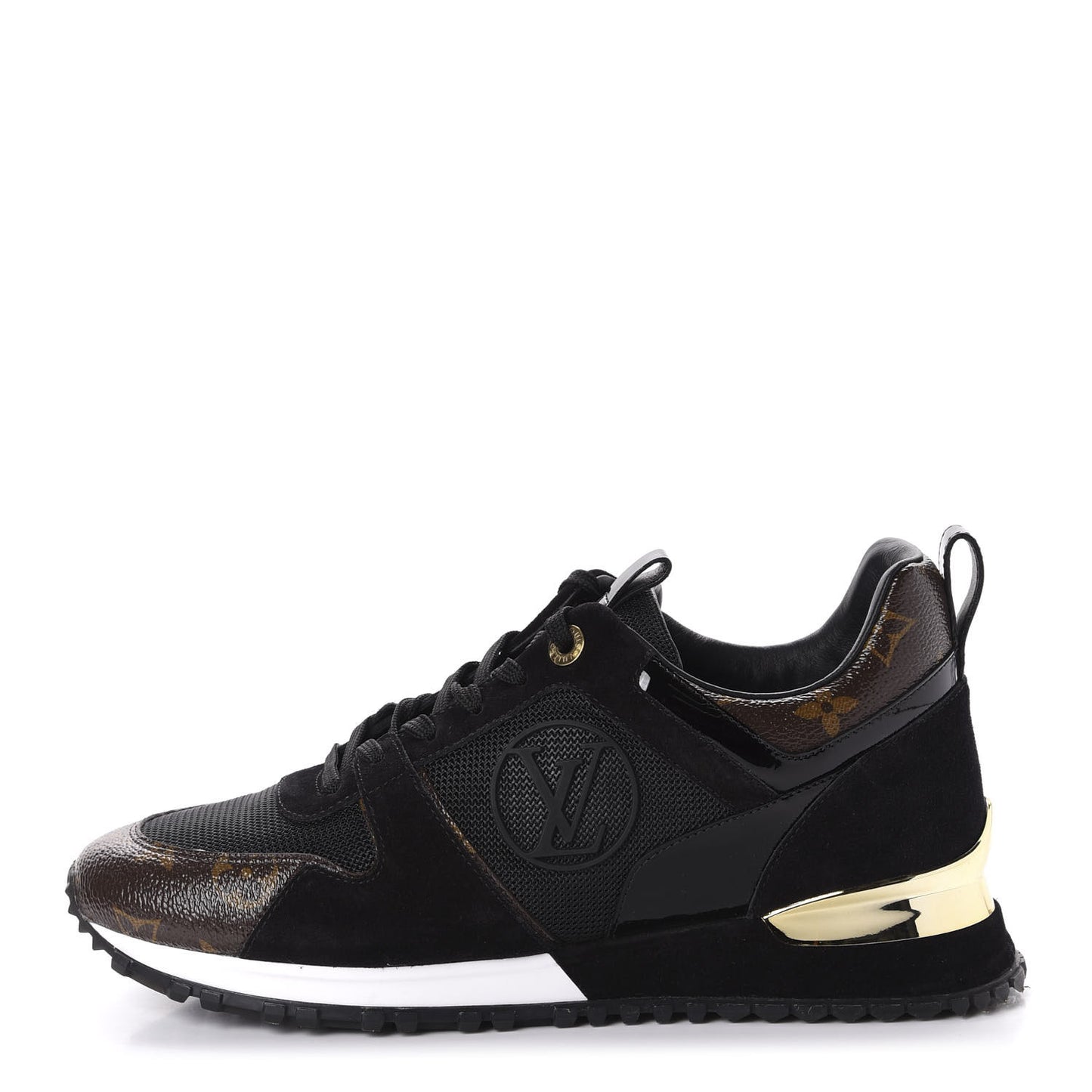 Suede Monogram Run Away Sneakers 39 Black