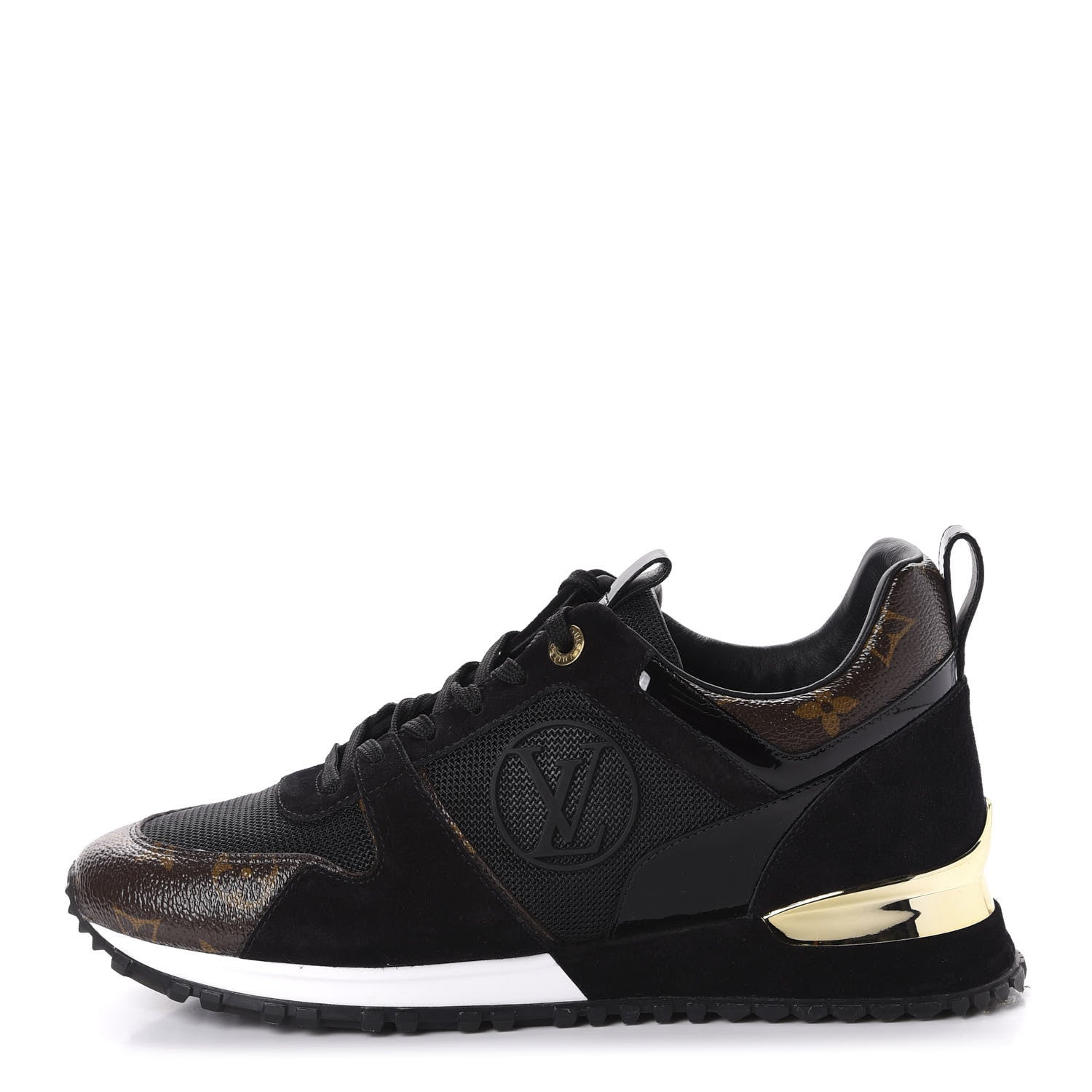 Louis Vuitton Suede Monogram Run Away Sneakers 39 Black 1 of 10