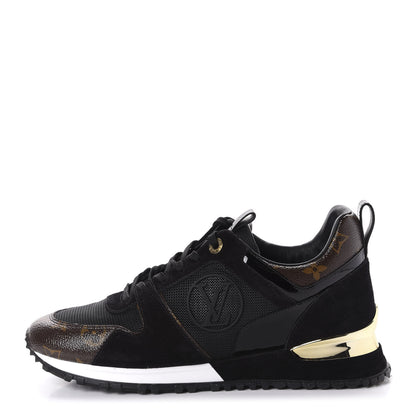 Louis Vuitton Suede Monogram Run Away Sneakers 39 Black 1 of 10