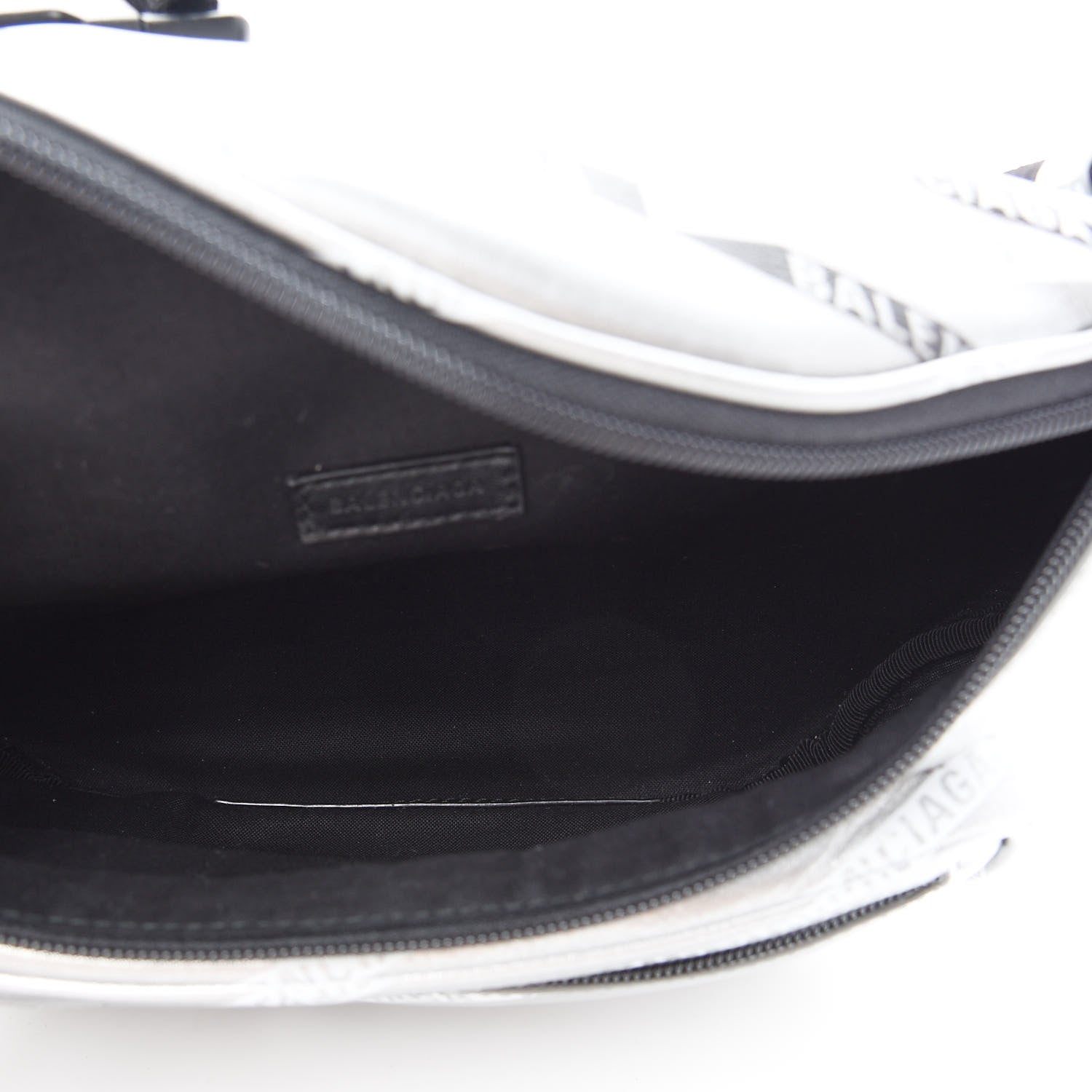 Balenciaga Metallic Calfskin Losange Monogram Explorer Belt Bag Silver Black White 5 of 9