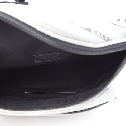 Balenciaga Metallic Calfskin Losange Monogram Explorer Belt Bag Silver Black White 5 of 9