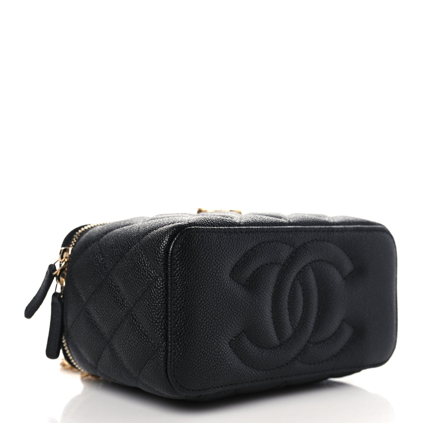 Caviar Quilted Sweetheart Vanity Case Black