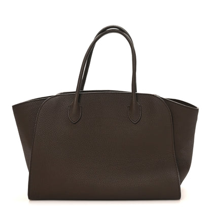 The Row Matte Grained Calfskin Marlo 12 Tote Bag Dark Olive 1 of 9