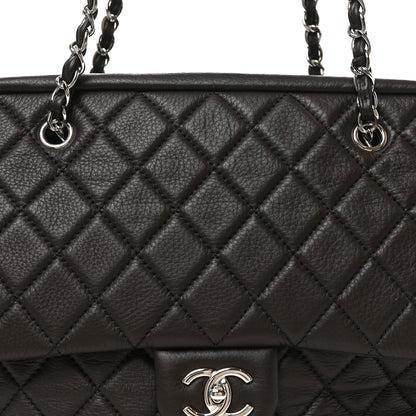 Chanel Lambskin Quilted Travel Flap Tote Dark Brown 8 of 10