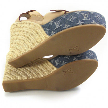 Louis Vuitton Monogram Denim Espadrille Wedge 38 4 of 7