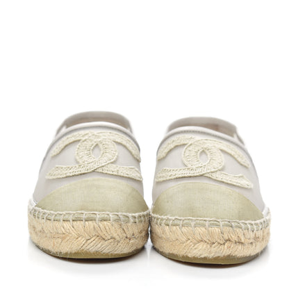 Chanel Mesh Grosgrain CC Espadrilles 38 Beige 2 of 11